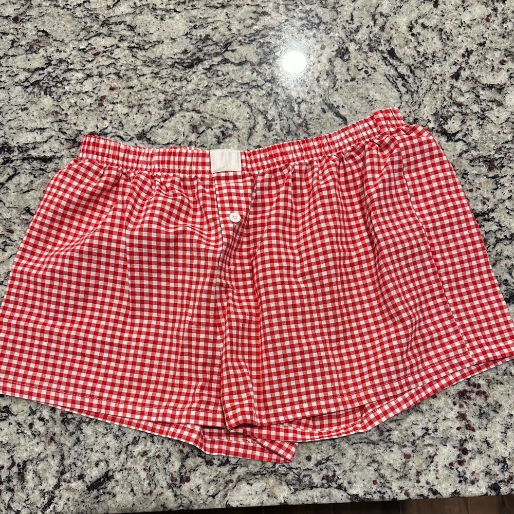 Red and White Gingham Boxers